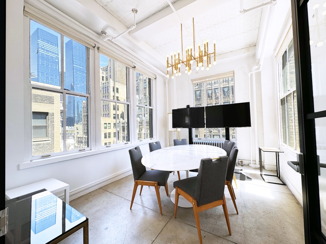 Bright office space with modern fixtures